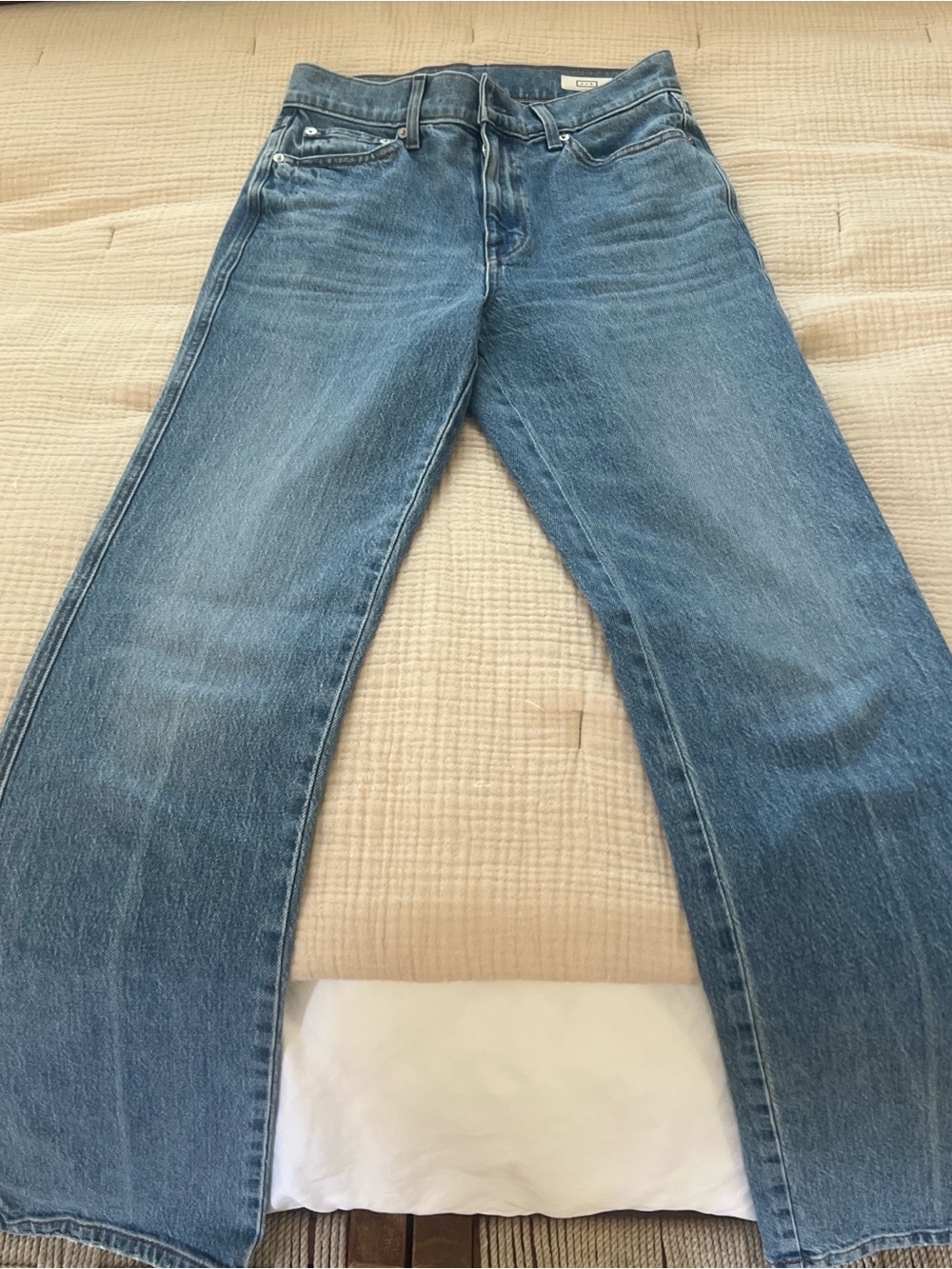 AYR women’s Straight-Leg Jeans in Mid Blue 25 long